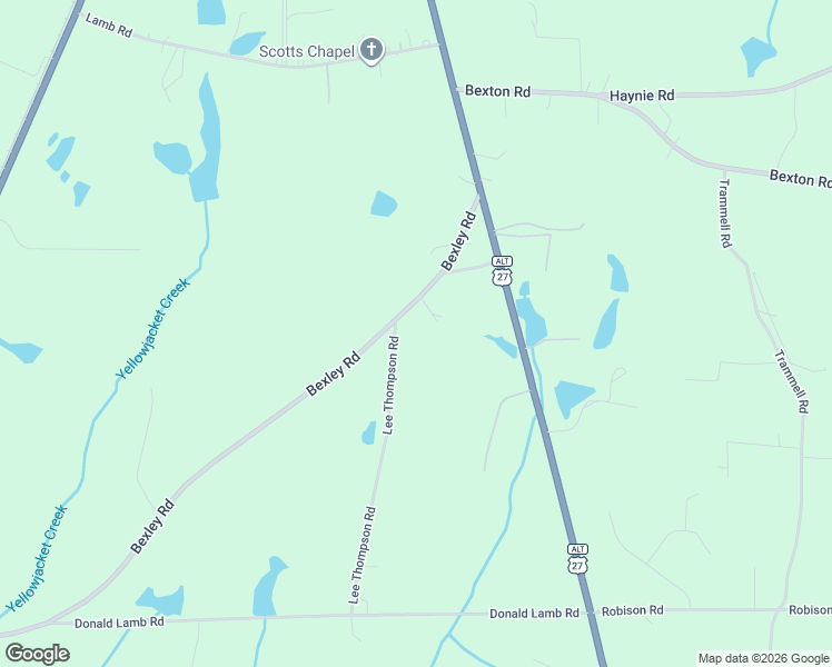 map of restaurants, bars, coffee shops, grocery stores, and more near 152 Lee Thompson Road in Moreland