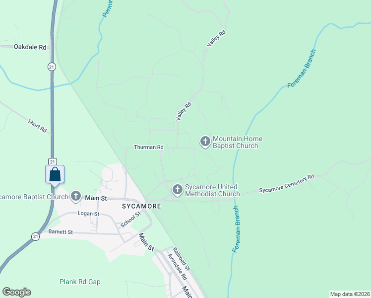 map of restaurants, bars, coffee shops, grocery stores, and more near 420 Thurman Road in Sycamore