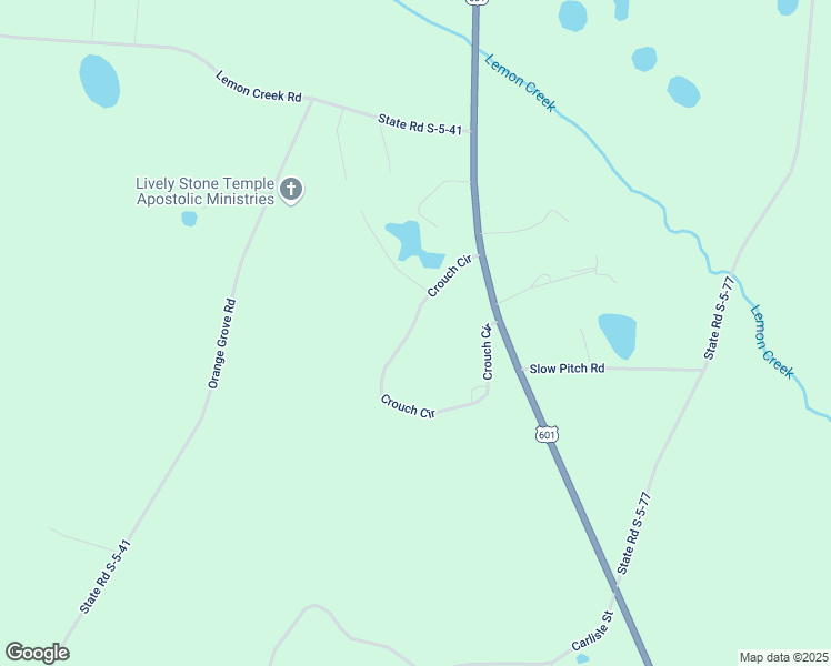 map of restaurants, bars, coffee shops, grocery stores, and more near 243 Crouch Circle in Bamberg