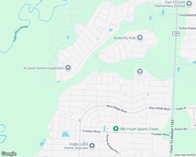 map of restaurants, bars, coffee shops, grocery stores, and more near 1199 Shire Drive in Aubrey