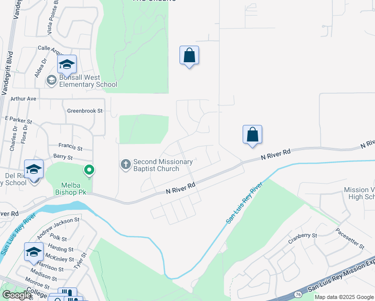 map of restaurants, bars, coffee shops, grocery stores, and more near Alethea Way in Oceanside