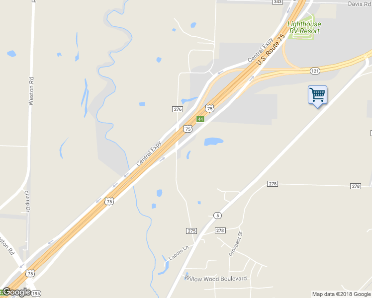 map of restaurants, bars, coffee shops, grocery stores, and more near 600 Central Expressway in Melissa