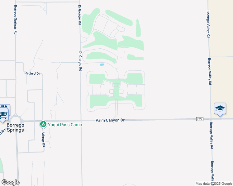 map of restaurants, bars, coffee shops, grocery stores, and more near 1010 Palm Canyon Drive in Borrego Springs