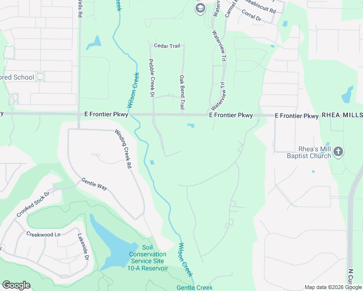 map of restaurants, bars, coffee shops, grocery stores, and more near 3301 Amberwood Lane in Prosper