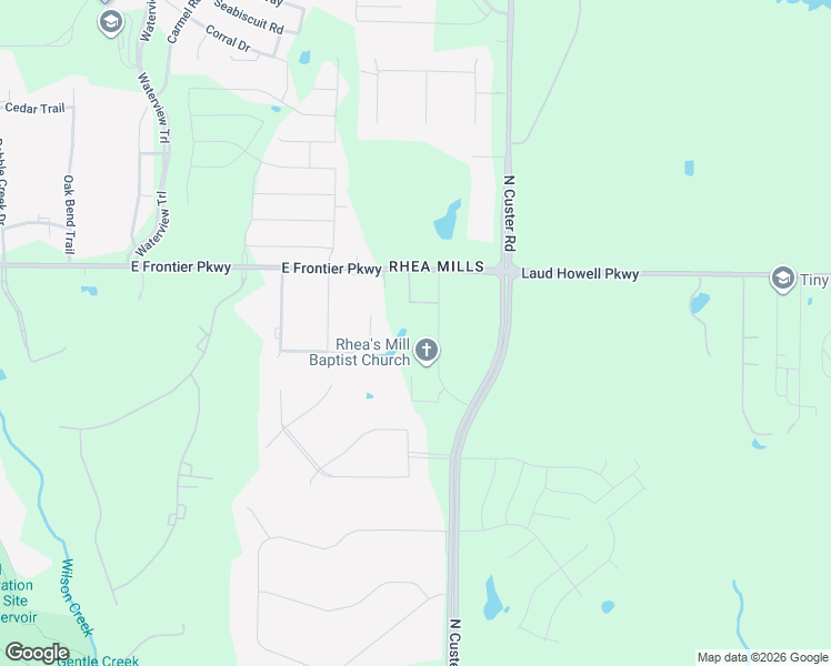 map of restaurants, bars, coffee shops, grocery stores, and more near 5733 North Custer Road in McKinney
