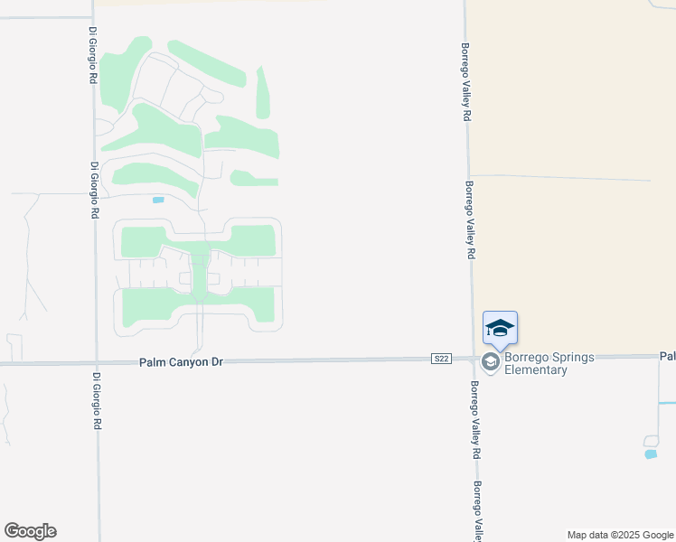 map of restaurants, bars, coffee shops, grocery stores, and more near Palm Canyon Drive in Borrego Springs