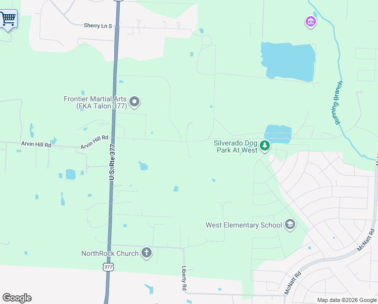 map of restaurants, bars, coffee shops, grocery stores, and more near 8868 Stewart Road in Cross Roads