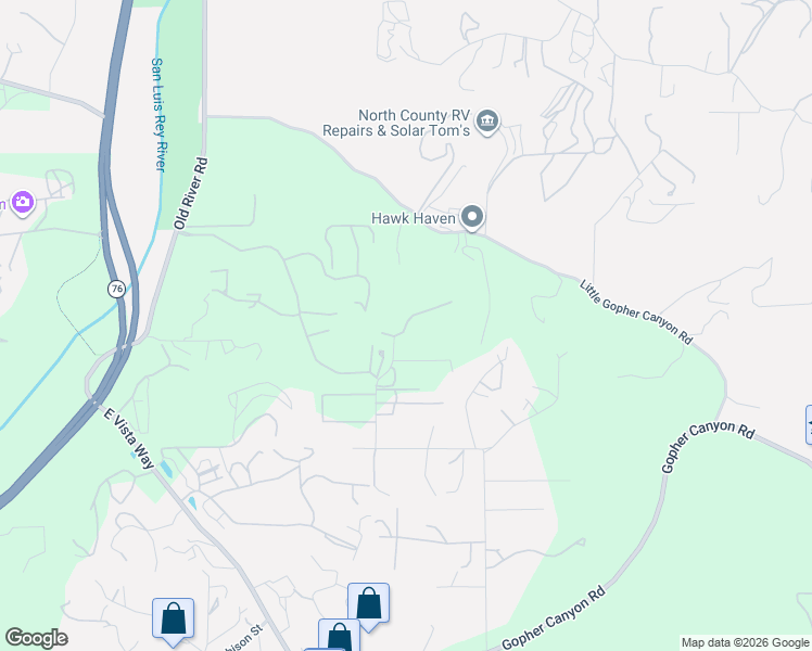 map of restaurants, bars, coffee shops, grocery stores, and more near 4803 Fairview Drive in Vista