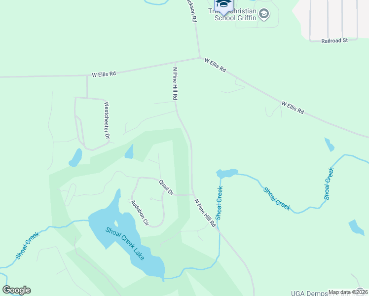 map of restaurants, bars, coffee shops, grocery stores, and more near 519 North Pine Hill Road in Griffin