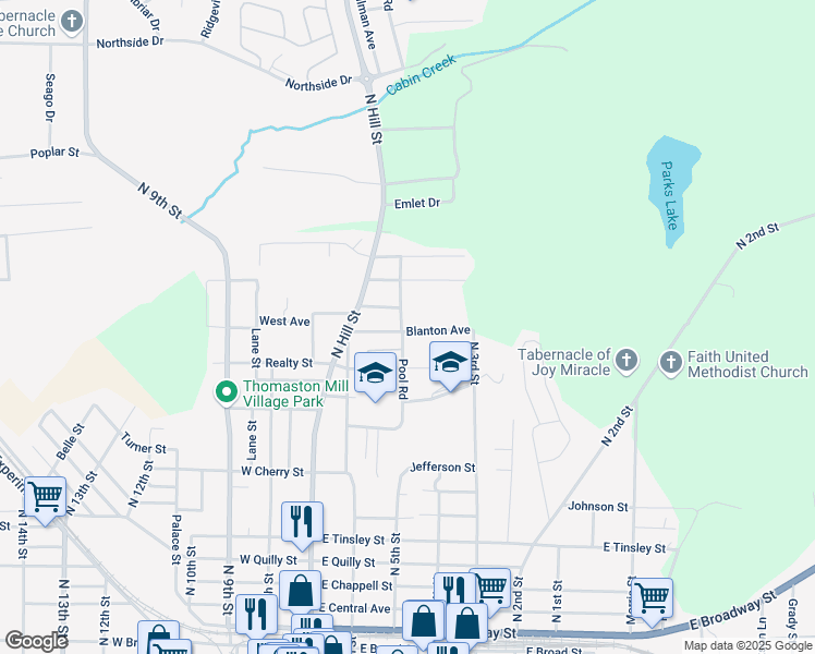 map of restaurants, bars, coffee shops, grocery stores, and more near 814 Haskell Ward Drive in Griffin