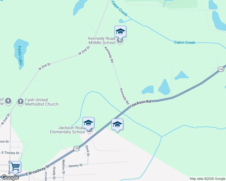 map of restaurants, bars, coffee shops, grocery stores, and more near 95 Kennedy Road in Griffin