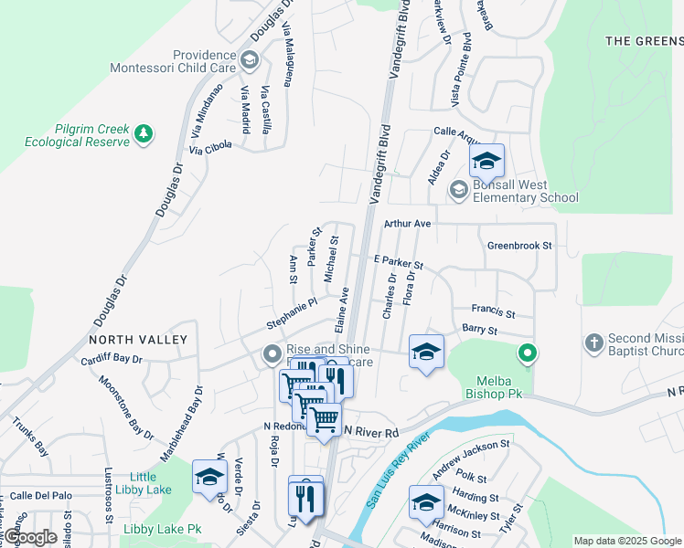 map of restaurants, bars, coffee shops, grocery stores, and more near in Oceanside