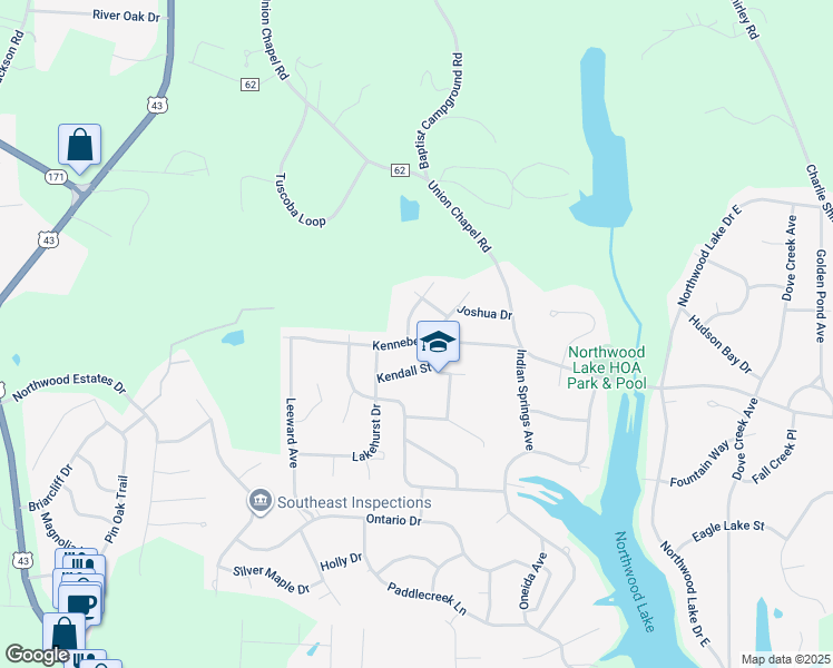 map of restaurants, bars, coffee shops, grocery stores, and more near 3306 Kennebec Street in Northport