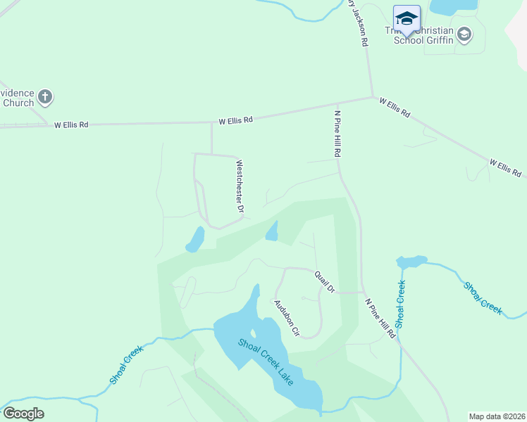 map of restaurants, bars, coffee shops, grocery stores, and more near 545 North Pine Hill Road in Griffin