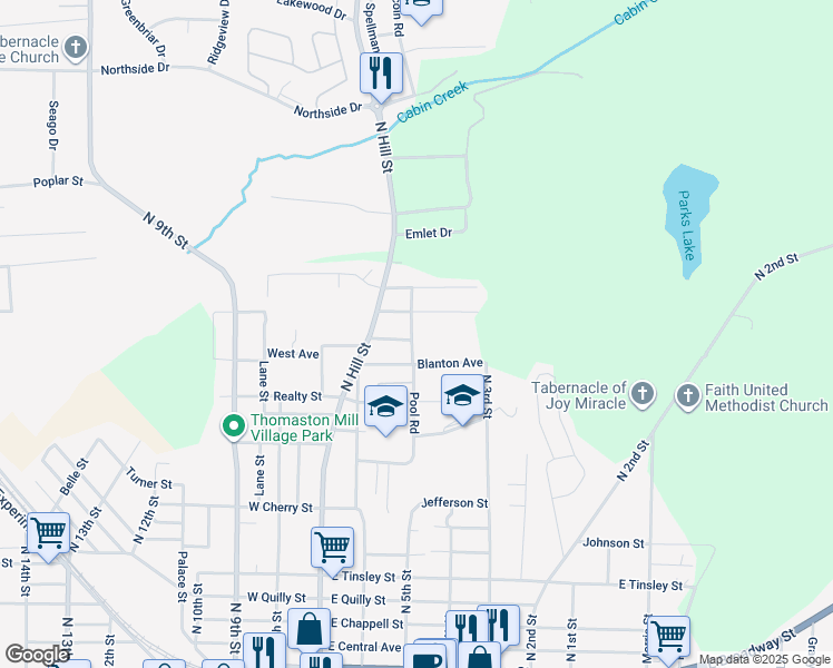 map of restaurants, bars, coffee shops, grocery stores, and more near 814 Haskell Ward Drive in Griffin