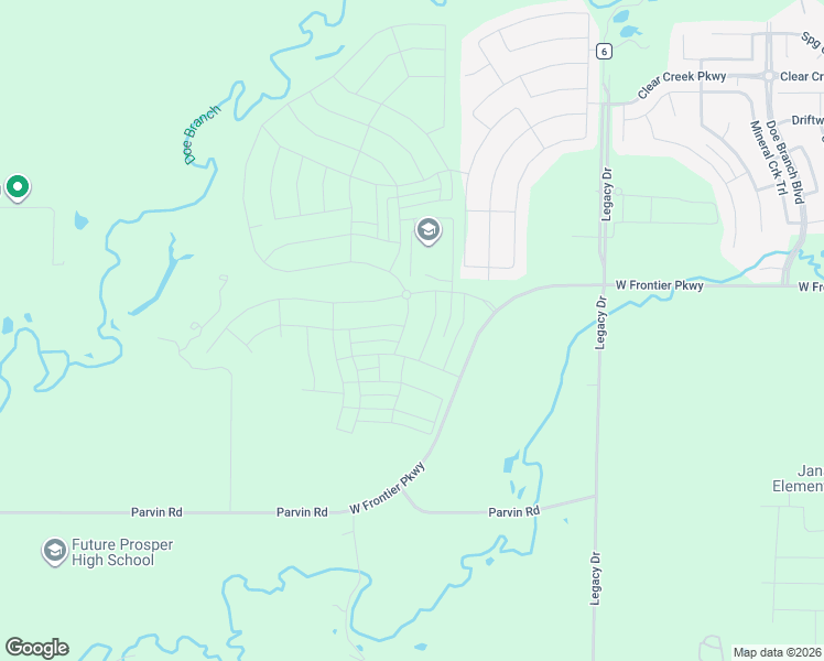 map of restaurants, bars, coffee shops, grocery stores, and more near 1835 Legacy Road in Prosper
