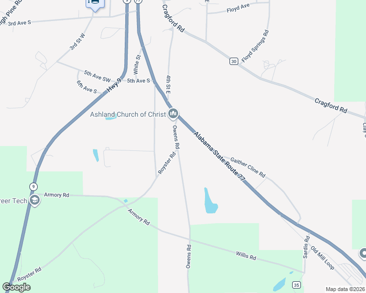 map of restaurants, bars, coffee shops, grocery stores, and more near 167 Owens Road in Ashland