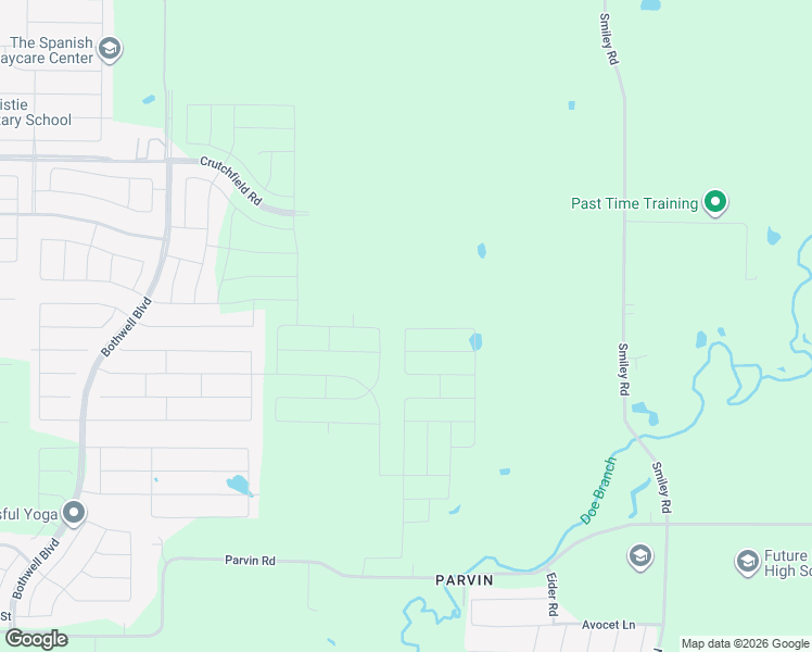 map of restaurants, bars, coffee shops, grocery stores, and more near 14738 Crutchfield Road in Aubrey