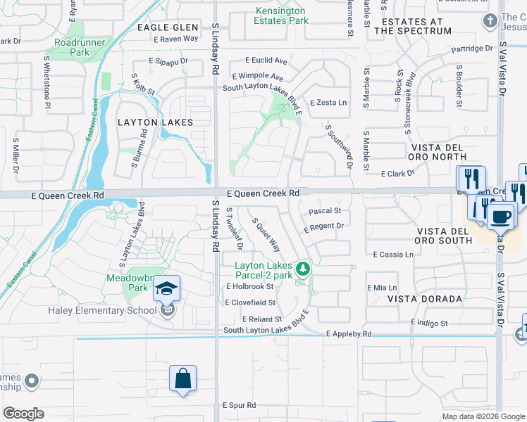 map of restaurants, bars, coffee shops, grocery stores, and more near 944 East Dumbarton Avenue in Gilbert