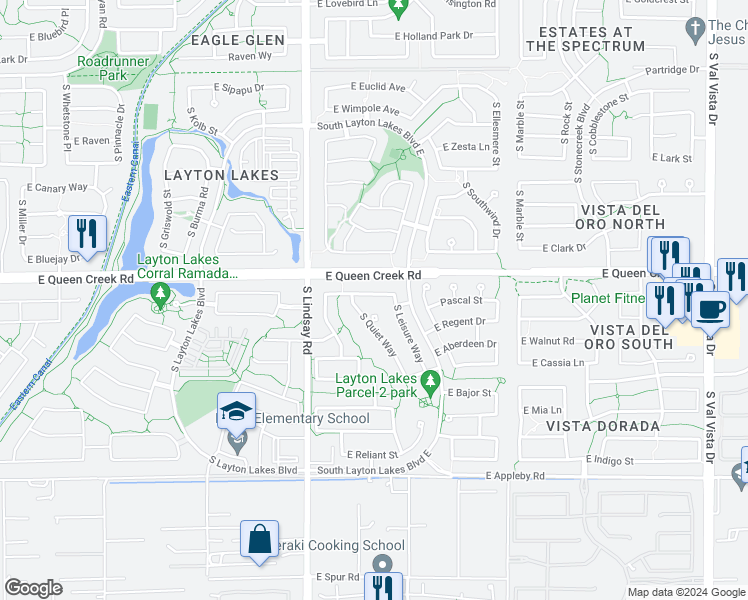 map of restaurants, bars, coffee shops, grocery stores, and more near 937 East Dumbarton Avenue in Gilbert