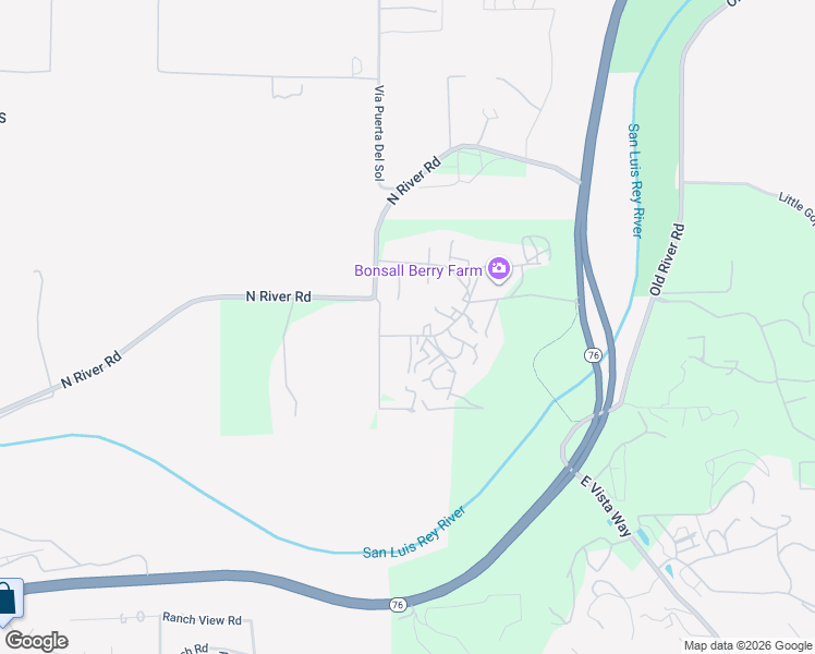 map of restaurants, bars, coffee shops, grocery stores, and more near 4132 Holly Lane in Bonsall