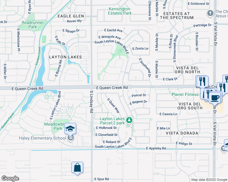 map of restaurants, bars, coffee shops, grocery stores, and more near 944 East Dumbarton Avenue in Gilbert