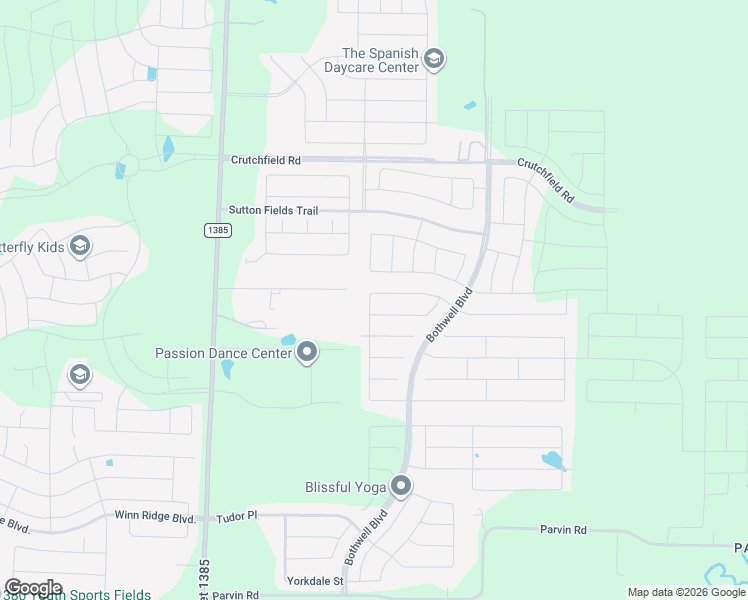 map of restaurants, bars, coffee shops, grocery stores, and more near 6218 Hightower Street in Aubrey