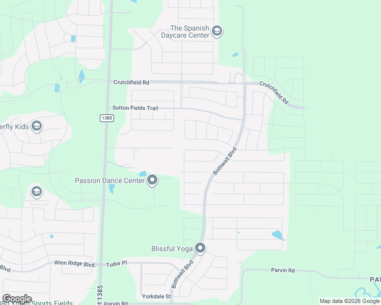 map of restaurants, bars, coffee shops, grocery stores, and more near 6218 Hightower Street in Aubrey