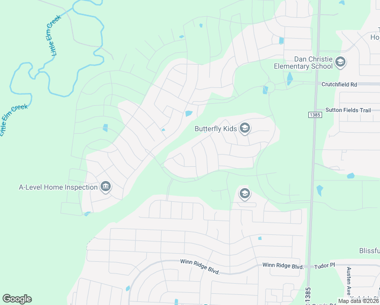 map of restaurants, bars, coffee shops, grocery stores, and more near 3912 Verbena Street in Aubrey