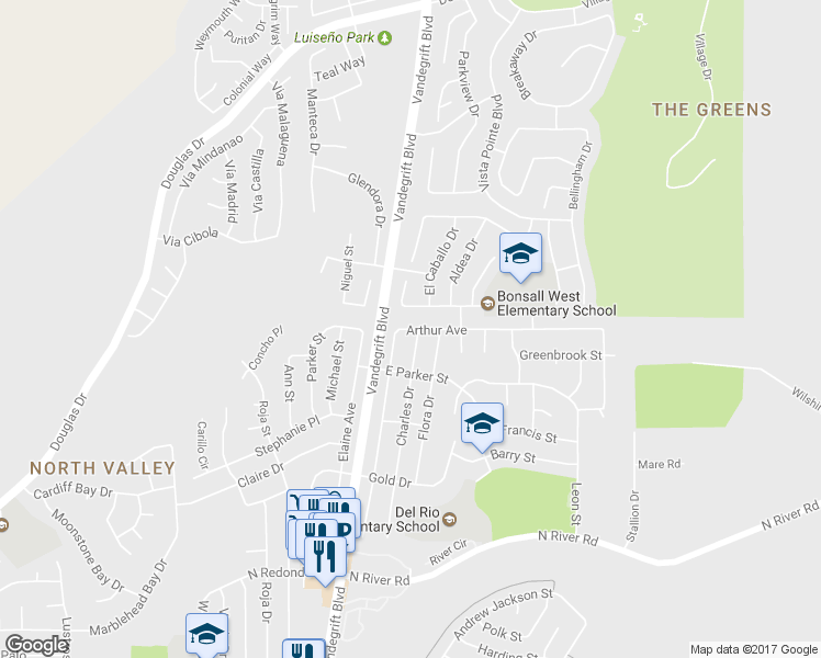 map of restaurants, bars, coffee shops, grocery stores, and more near 737 Arthur Avenue in Oceanside