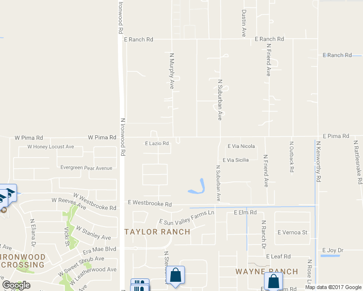 map of restaurants, bars, coffee shops, grocery stores, and more near 653 East Pima Road in San Tan Valley