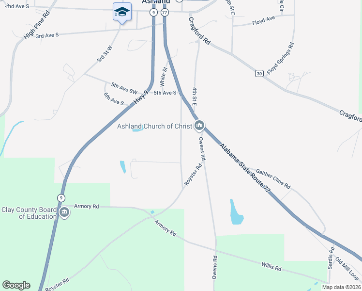 map of restaurants, bars, coffee shops, grocery stores, and more near 254 Phillips Street in Ashland