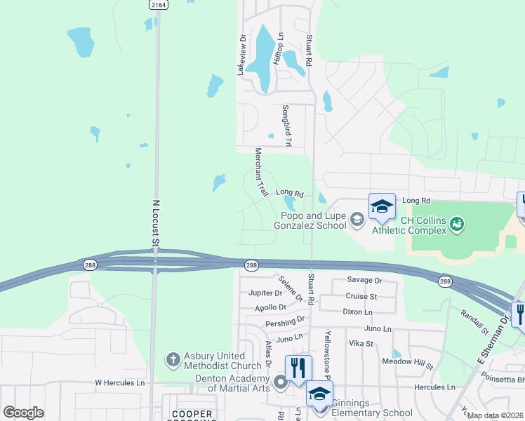 map of restaurants, bars, coffee shops, grocery stores, and more near 4613 Beaver Creek Avenue in Denton