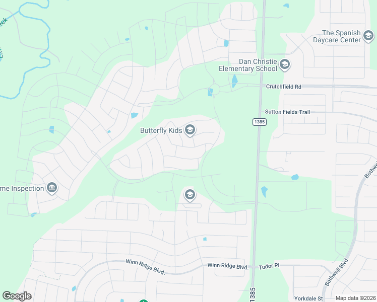 map of restaurants, bars, coffee shops, grocery stores, and more near 1501 Eclipse Road in Aubrey