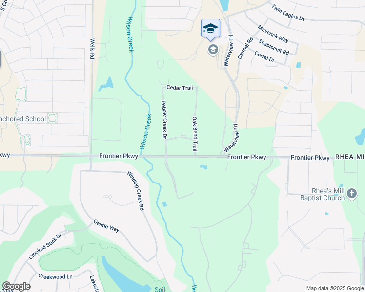 map of restaurants, bars, coffee shops, grocery stores, and more near 3063 Pecan Grove Lane in Prosper
