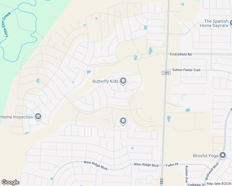 map of restaurants, bars, coffee shops, grocery stores, and more near 1501 Eclipse Road in Aubrey