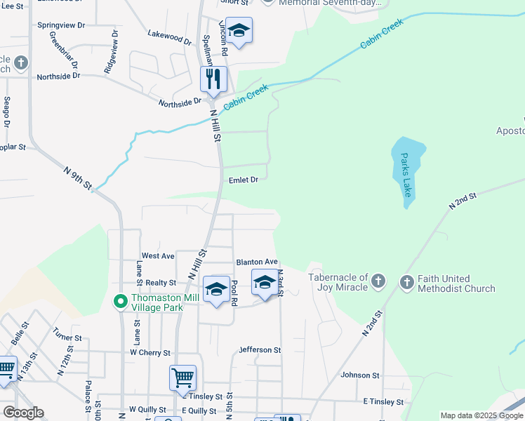 map of restaurants, bars, coffee shops, grocery stores, and more near 221 Lexington Avenue in Griffin