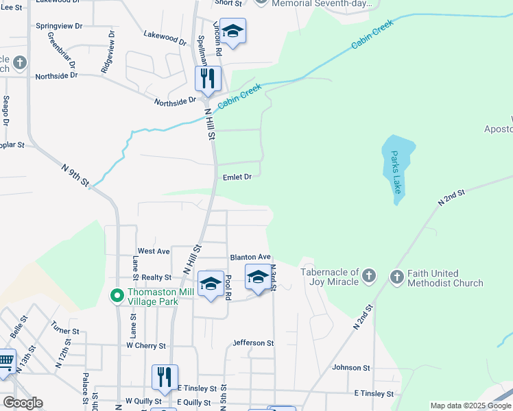 map of restaurants, bars, coffee shops, grocery stores, and more near 221 Lexington Avenue in Griffin