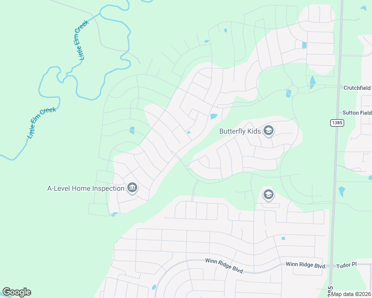 map of restaurants, bars, coffee shops, grocery stores, and more near 1101 Morgan Lane in Denton County