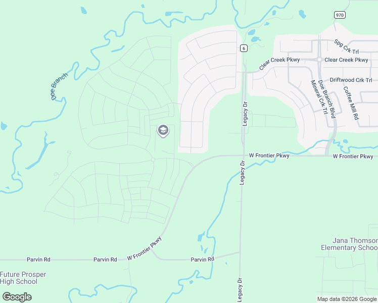 map of restaurants, bars, coffee shops, grocery stores, and more near 3738 Platte River Trail in Prosper
