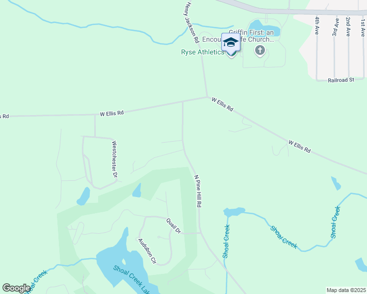 map of restaurants, bars, coffee shops, grocery stores, and more near 608 North Pine Hill Road in Griffin