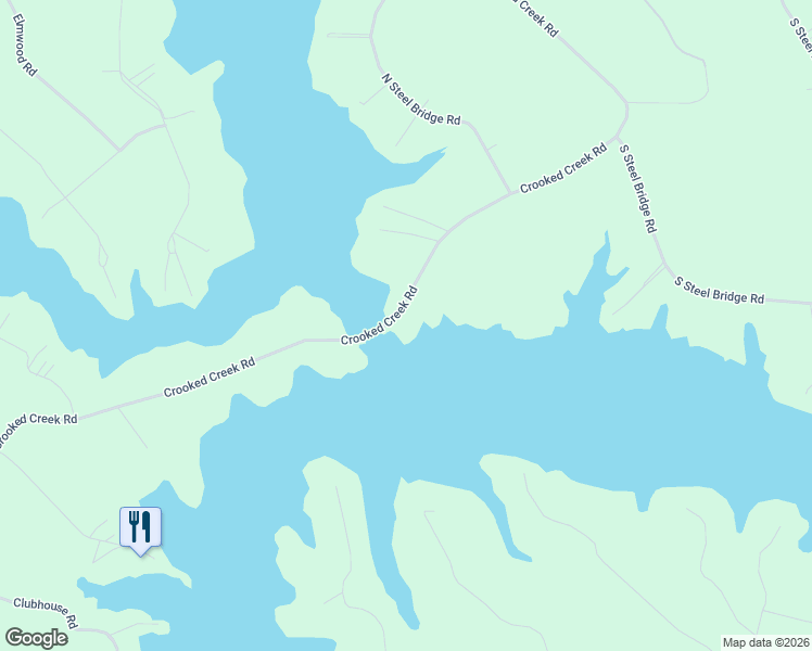 map of restaurants, bars, coffee shops, grocery stores, and more near 1040 Crooked Creek Road in Eatonton