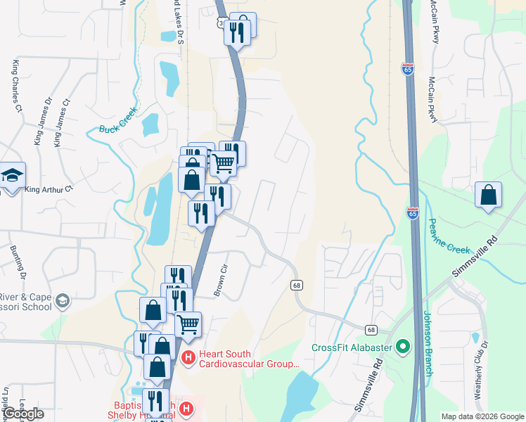 map of restaurants, bars, coffee shops, grocery stores, and more near 158 Village Lane in Pelham