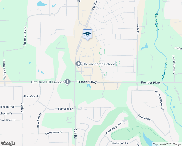 map of restaurants, bars, coffee shops, grocery stores, and more near 1400 Red Rose Trail in Celina