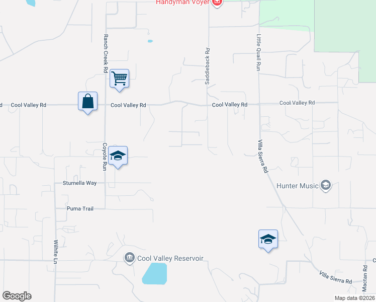 map of restaurants, bars, coffee shops, grocery stores, and more near 30401 Cool Valley Highlands Road in Valley Center