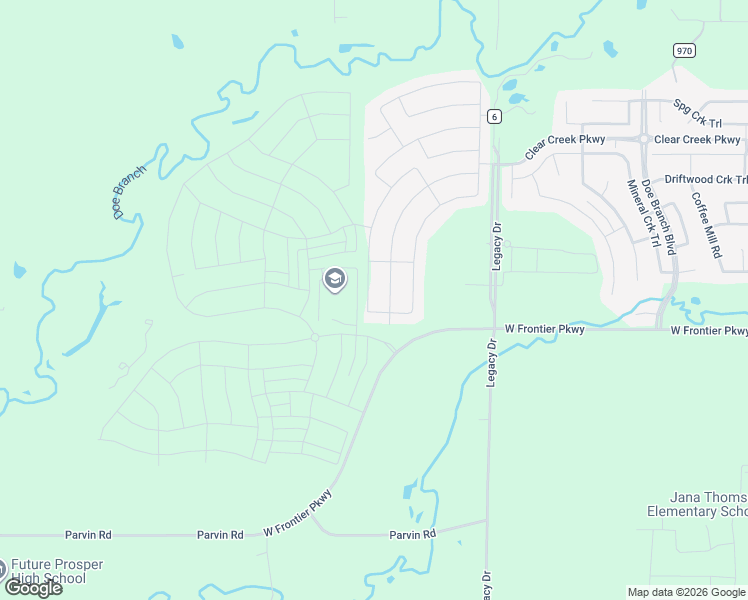 map of restaurants, bars, coffee shops, grocery stores, and more near 3738 Platte River Trail in Prosper