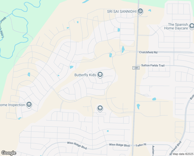 map of restaurants, bars, coffee shops, grocery stores, and more near 3900 Big Prairie Drive in Krugerville