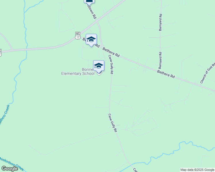 map of restaurants, bars, coffee shops, grocery stores, and more near 2175 Cane Gully Road in Moncks Corner