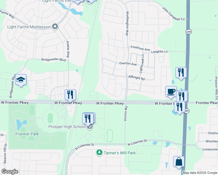 map of restaurants, bars, coffee shops, grocery stores, and more near 4421 Dashland Drive in Celina