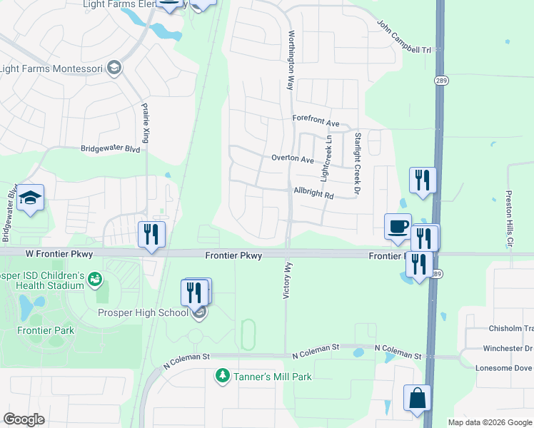 map of restaurants, bars, coffee shops, grocery stores, and more near 4421 Dashland Drive in Celina